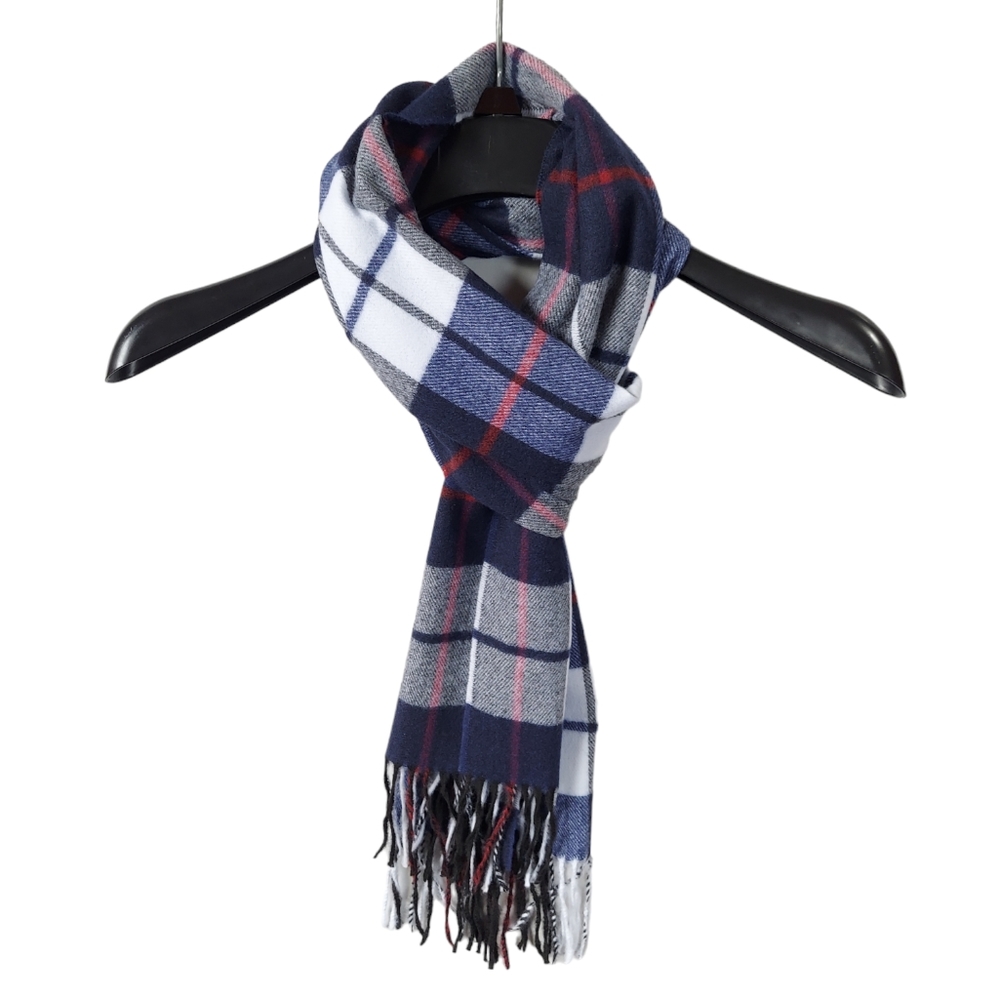 Classic Scarf Navy Blue Womens Unisex Neck Scarf Plaid Winter Scarf Warm Soft